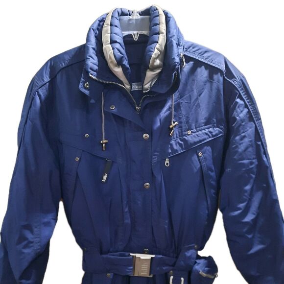Vtg 90's Killy Technical Equipment One Piece Ski Suit Snowsuit Blue Women Sz 12 - Picture 3 of 8